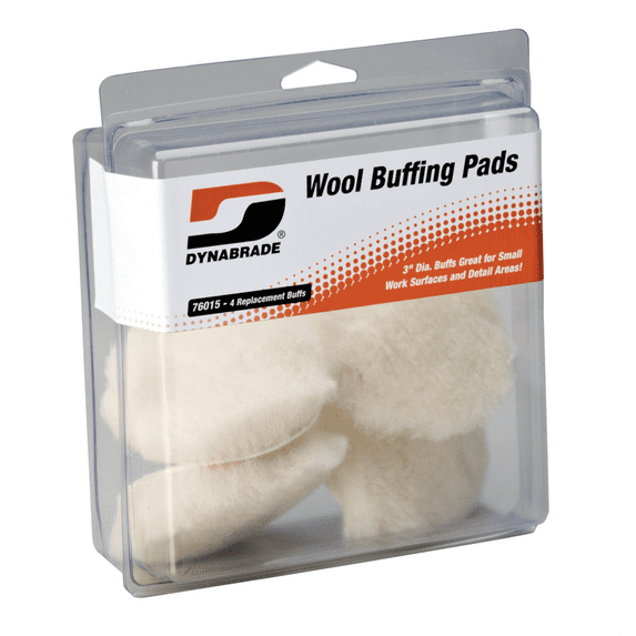 Dynabrade 76015 Dynabrade Products 3" Synthetic Wool Buffing Pads (4)