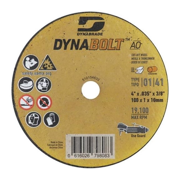 Dynabrade DB79808 4 x 0.03 x 0.37 in. Dynabolt Cut-Off Wheel