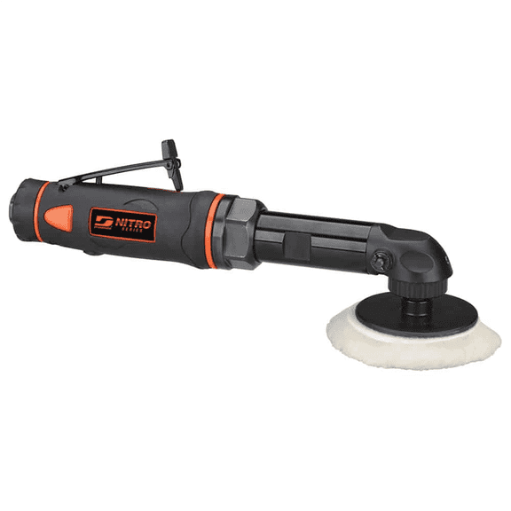 Dynabrade (EB3) 3" Extension Right Angle Buffer/Polisher | 3/8"-24 Male Spindle, 0.5 hp 2700 RPM Pneumatic Motor | Includes Hook-Face Backup Pad (50126)