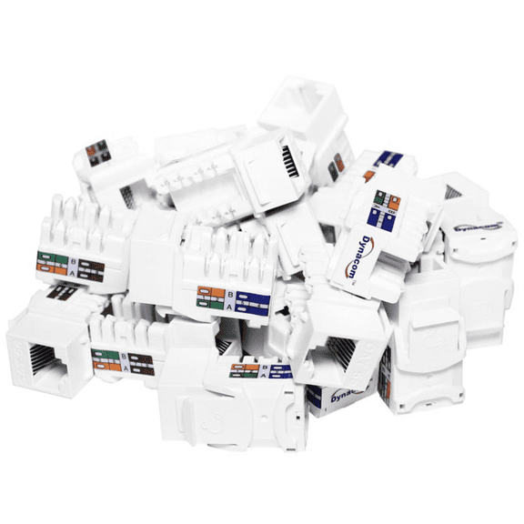 Dynacom Kwikjack CAT5E Data Jack - 25 Piece Pack - White 10605K25-WH