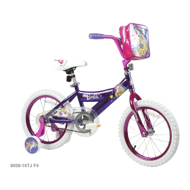 Dynacraft 16 Inch Barbie Unicorn Girls Bike, Purple