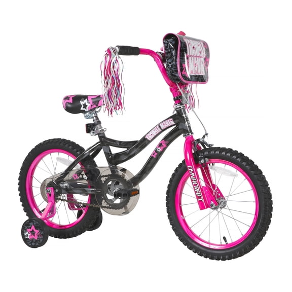 Dynacraft Trouble Maker 16" BMX Girls Bike For Ages 5-7, Includes Training Wheels