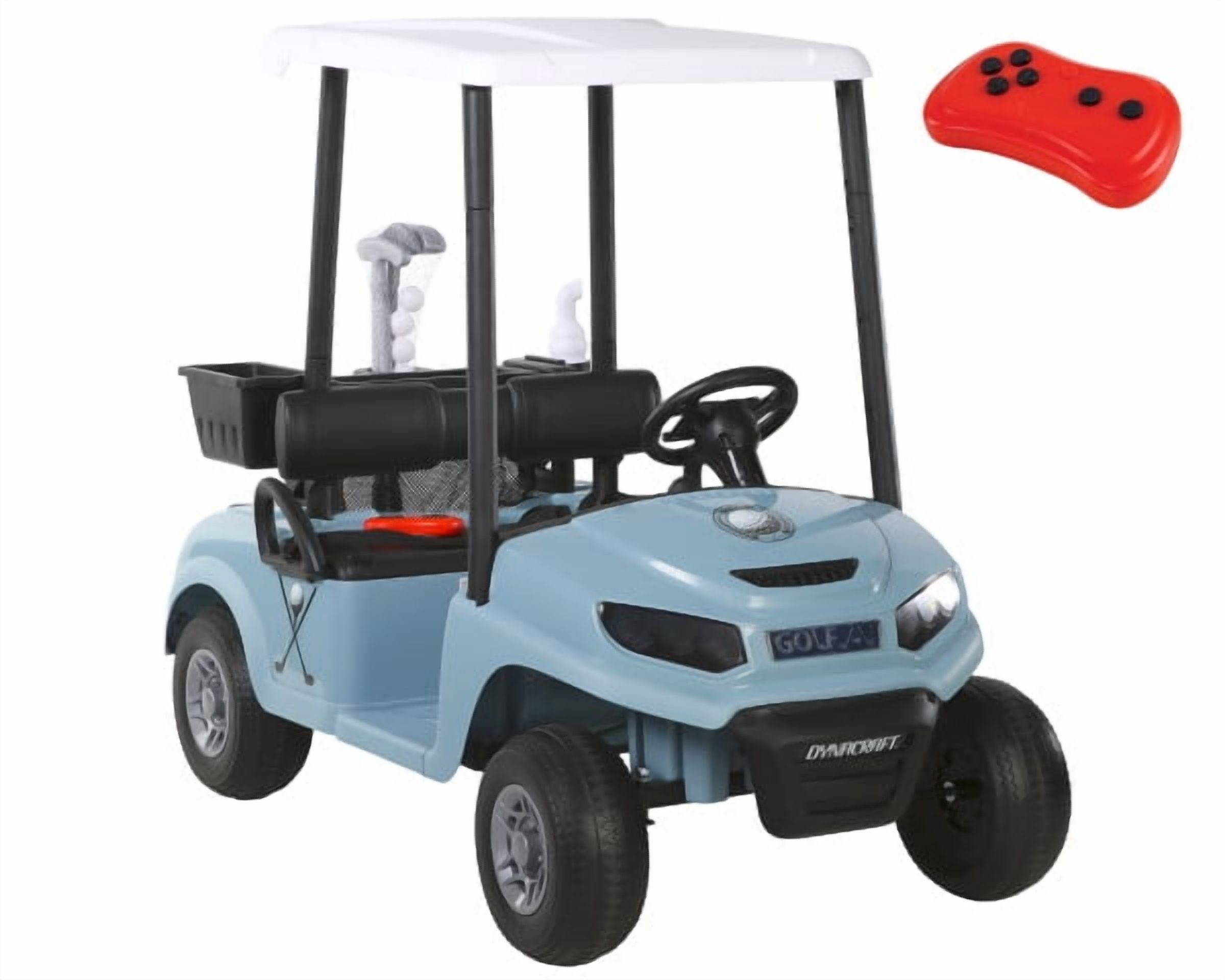Dynacraft Golf Cart Unisex 24-Volt with Remote Control for Kids Age 3-8 Years