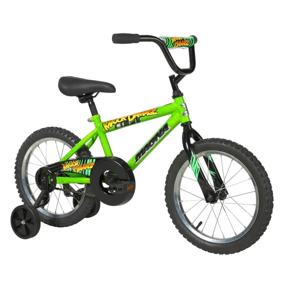 Dynacraft Magna Major Damage 16 Inch Boys Bike, BMX Bike Style, Easy Assembly Kids BMX Bike, Perfect Bike for Kids Ages 4-8, Green, 1 Count