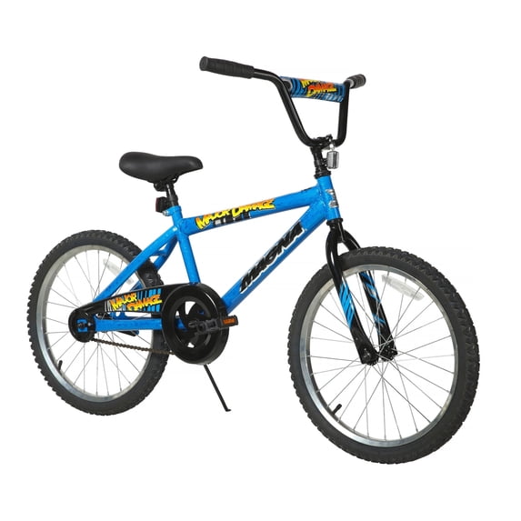 Dynacraft Magna Major Damage 20 Inch Boys Bike, BMX Bike Style, Easy Assembly Kids BMX Bike, Perfect Bike for Kids Ages 7-10, Blue, 1 Count