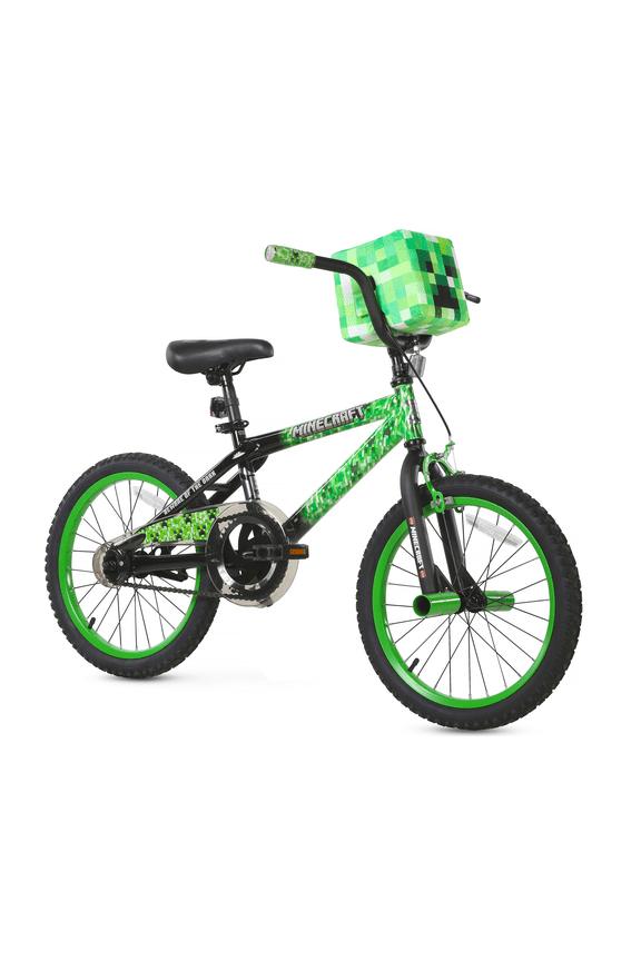 Dynacraft Minecraft Unisex 18" BMX Bike, Kids Age 6-9 Years, Green