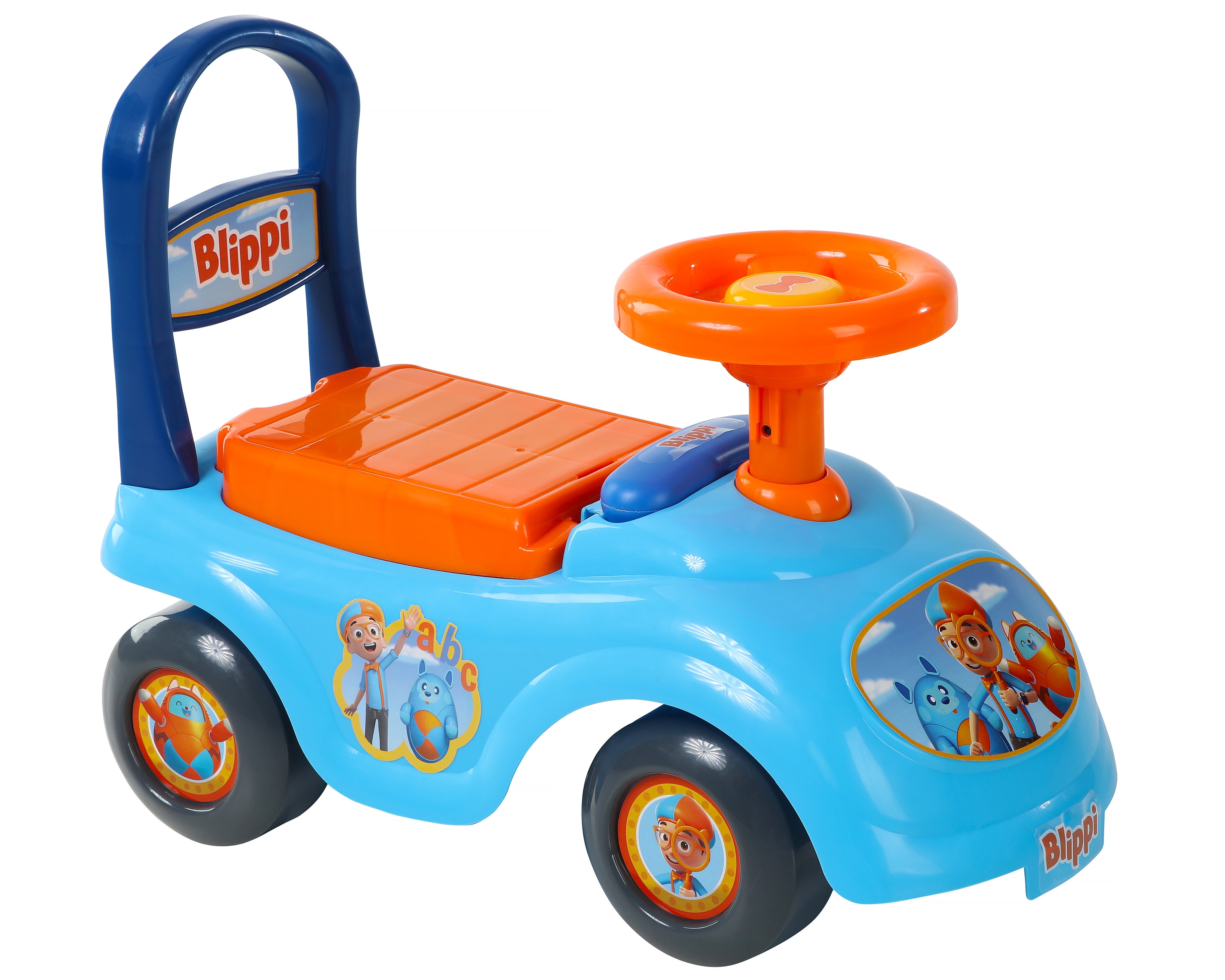 Blippi Unisex Kid Push & Pedal Ride-on by Dynacraft, Plastic Light Blue, 19.29x8.27x 4.76 inches, 3.79 lbs, 1 Count