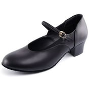 Dynadans Character Shoes for Women 1.2" Low Heel Non-slip Suede Sole Dance Shoes