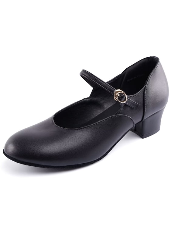 Character Shoes for Women 1.2" Low Heel Non-slip Suede Sole Dance Shoes