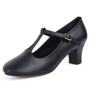 Dynadans Character Shoes for Women T-Strap 2.3" Salsa Ballroom Dance Heels Theater Performance Shoes