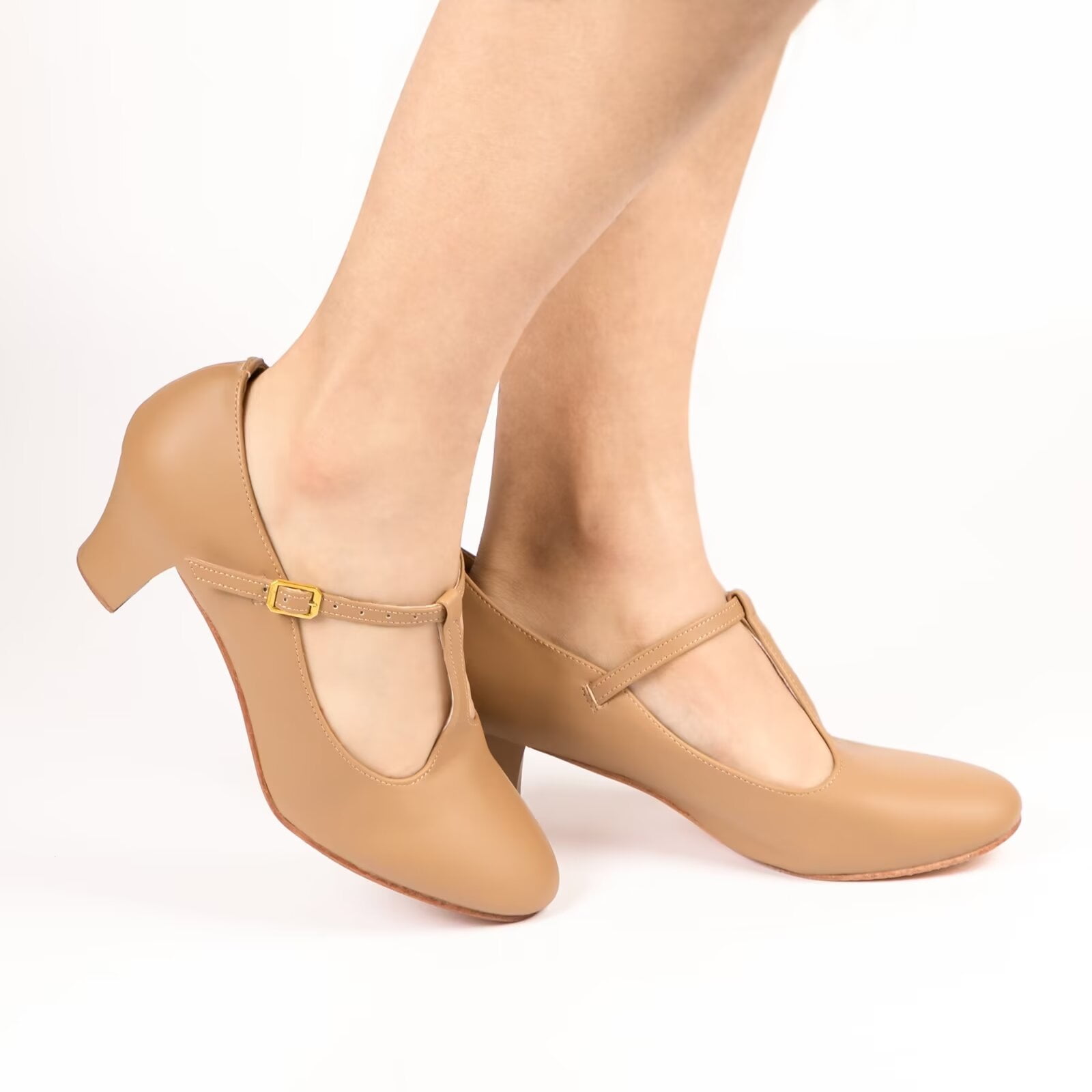 Dynadans Character Shoes for Women T-Strap 2.3" Salsa Ballroom Dance Heels Theater Performance Shoes