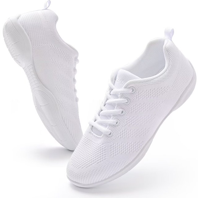 Dynadans School Cheer Shoes Solid White Comfortable Gym Shoes Dance