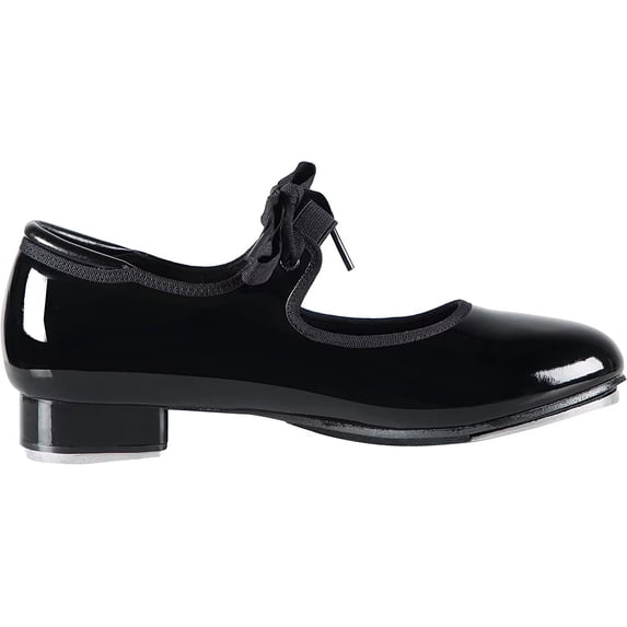 Dynadans PU Leather Tap Shoes for Girls and Boys,(Toddler/Little Kid/Big Kid), Black
