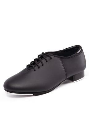 PU Leather Tap Shoes with Laces, Unisex Dance Shoes for Big Kid/Adult