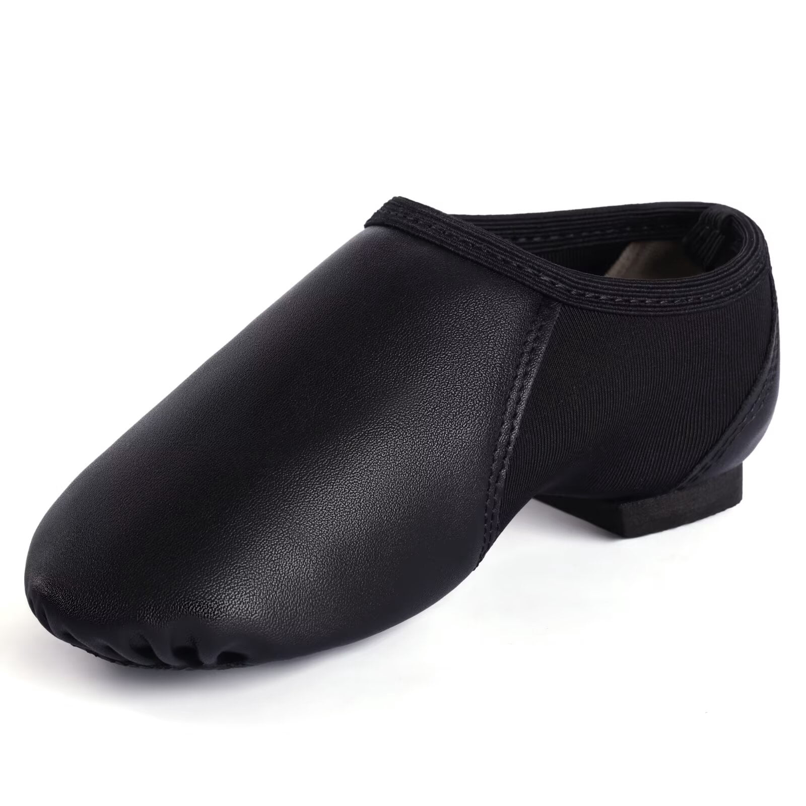 Dynadans Kids' PU Leather Upper Slip-on Jazz Dance Shoes, Black