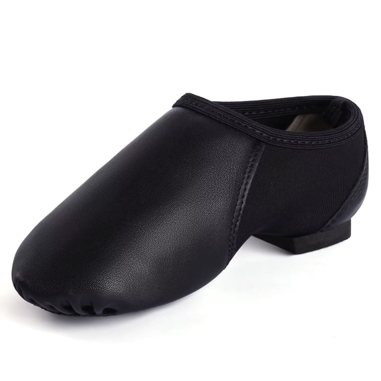 Dynadans Kids' PU Leather Upper Slip-on Jazz Dance Shoes, Black