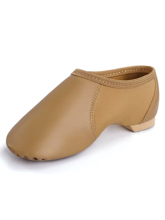 PU Leather Upper Slip-on Jazz Shoes for Toddler/Little Kid/Big Kid