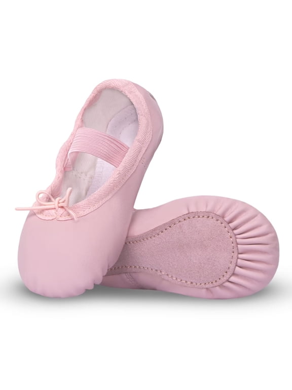 Ballet Shoes with Single-piece Leather Sole for Girls Toddlers