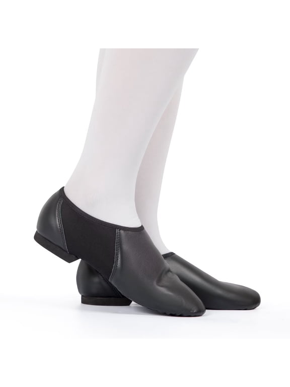 Unisex PU Leather Upper Slip-on Girls' Women's Jazz Shoes for Big Kid/Adult