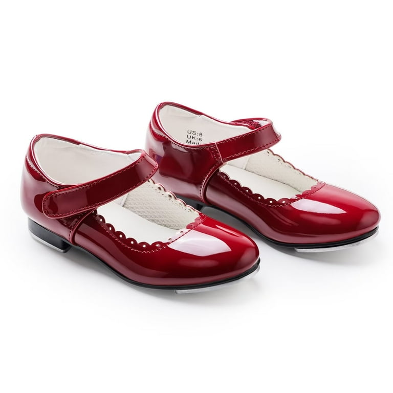 Dynadans Upgraded Easy Strap Tap Shoe for Girls Maryjane Dance