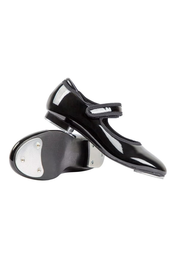 Velcro Easy Strap Patent Girls' Tap Shoes (Toddler/Little Kid/Big Kid), Black