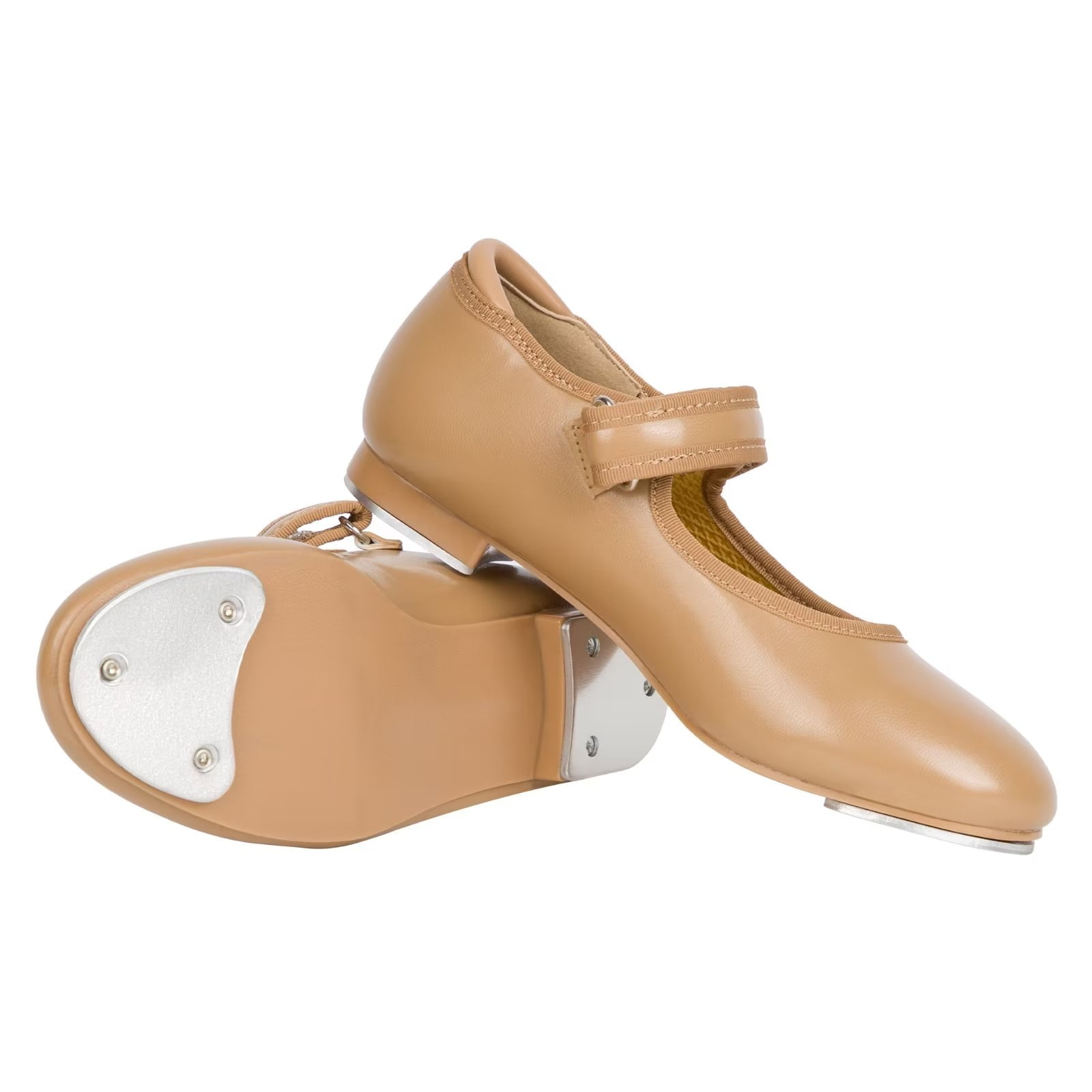 Dynadans Velcro Strap Tap Shoes (Toddler/Little Kid/Big Kid), Brown
