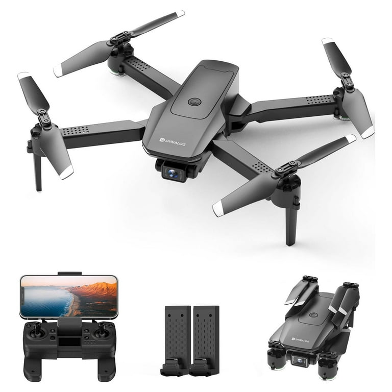 Brushless Motor Drone with Camera-4K FPV Foldable Drone with Carrying  Case,40 mins of Battery Life,Two 1600MAH,120° Adjustable Lens,One Key Take