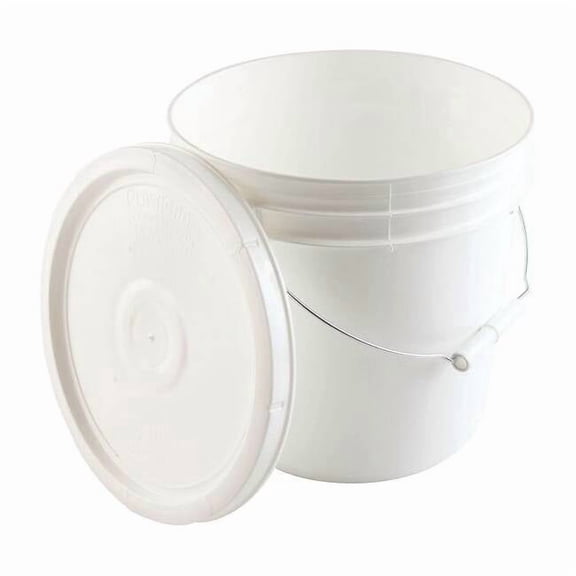 Pail, White, Plastic, Round Shape, 2.0 gal. 413035