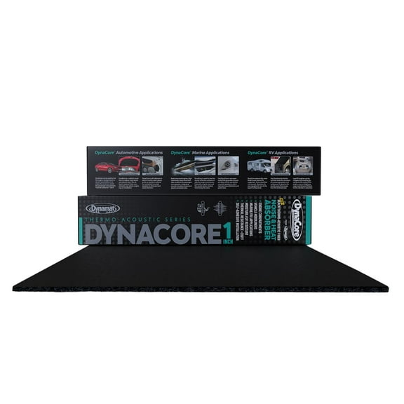 Dynamat DynaCore 1” Thick Lightweight Black Thermo-Acoustic Insulating Fiber for Cars, Trucks, Boats, RVs & More – Dissipates Sound & Absorbs Heat – 32" x 54" sheet, 12 sq ft of Coverage