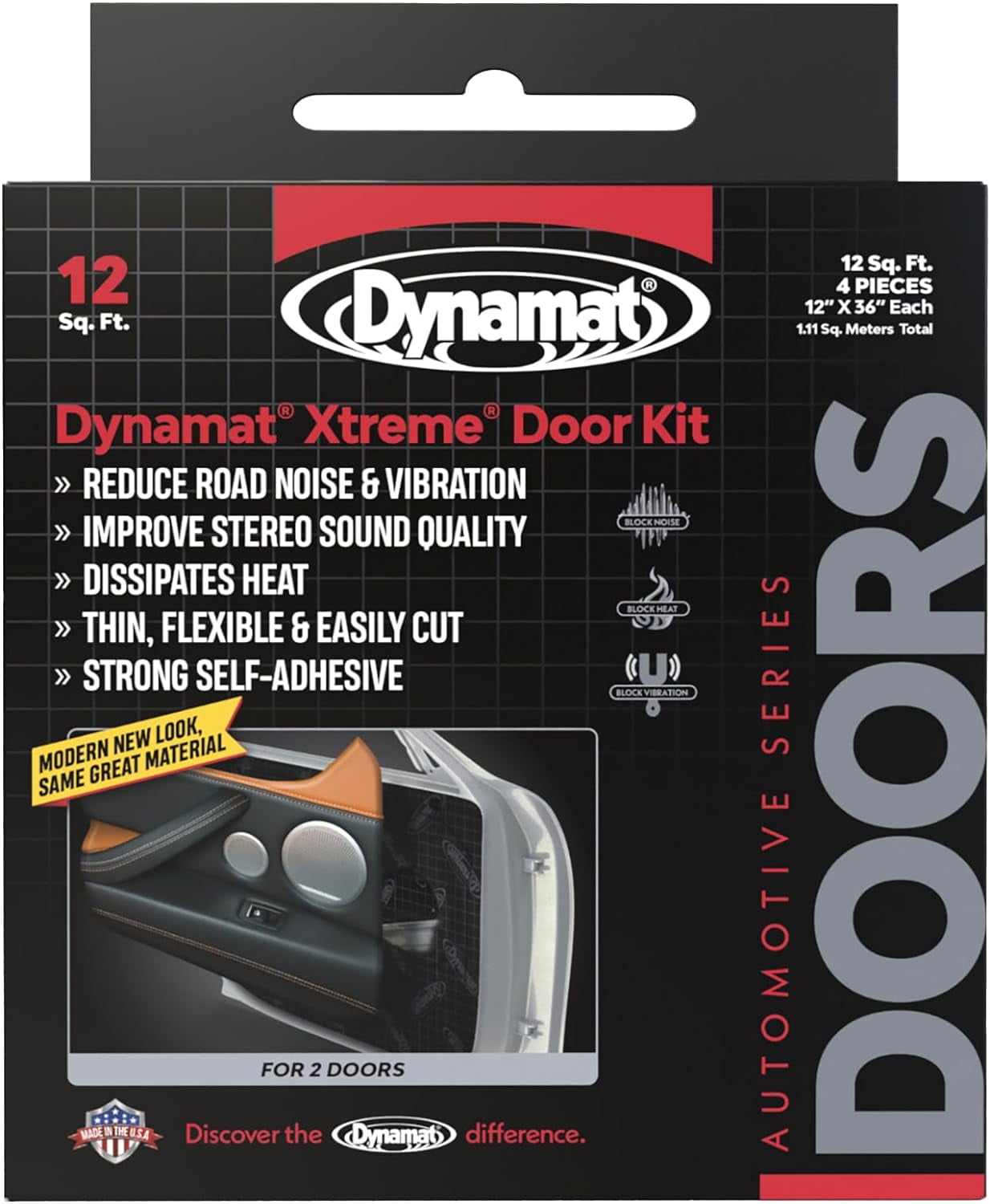 Dynamat Xtreme Sound Deadening Car Insulation Door Kit Pre Cut Noise Dampening Kit for 2