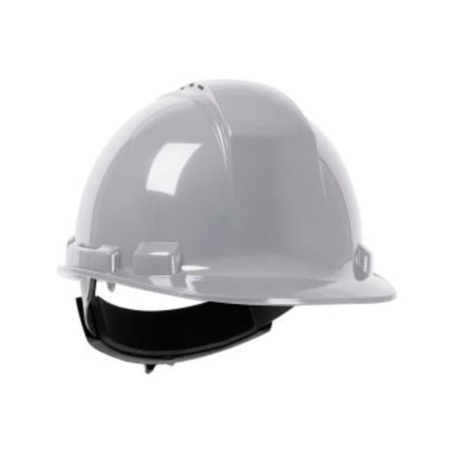 PIP Industries  Whistler HDPE Shell Vented 4-Point Textile Suspension Ratchet Adjustment Cap Style Hard Hat - Gray