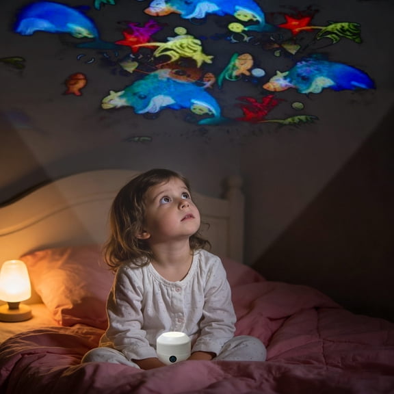 Dynamic 360° Rotating LED Projector Multi Angle Ocean Wave Night Light for Meditation Yoga Bedroom Relaxation Gift