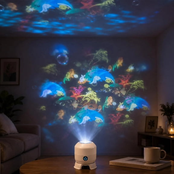 Dynamic 360° Rotating Ocean Wave Projection Night Light, HD Star Sky Ceiling Projector Lamp, USB Plug‑and‑Play Ambient Light for Bedroom, Meditation & Relax Room Home Decor