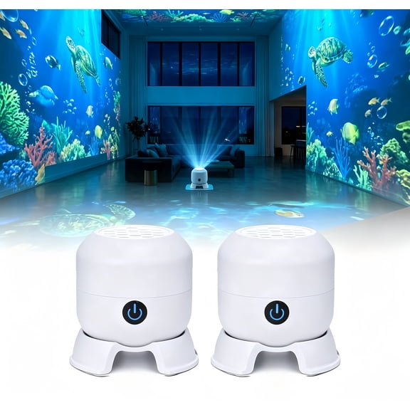 Dynamic 360° Rotating Ocean Wave Projecto,Led Starry Ocean Projector,Aquarium Projector for Bedroom,Plug & Play USB Dimmable Mood Light for Bedroom Meditation, Adults Home Theater Relaxation,Ocean