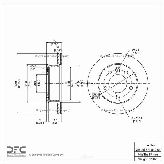 Dynamic 600-40042 DFC Brake Rotor Fits select: 2005-2006 DODGE SPRINTER, 2003-2005 SPRINTER 2500 SPRINTER
