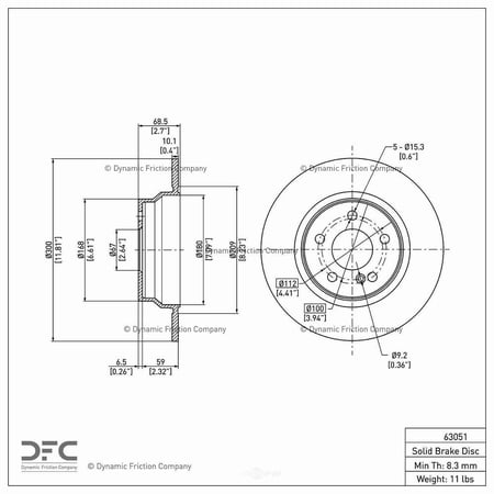 Dynamic 600-63051 DFC Brake Rotor Fits select: 2006 MERCEDES-BENZ E 350 WAGON, 2003 MERCEDES-BENZ E 320