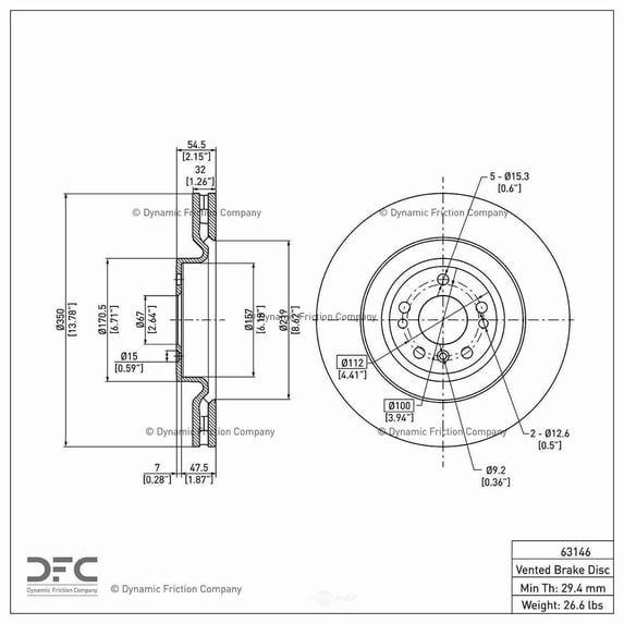 Dynamic 600-63146 DFC Brake Rotor