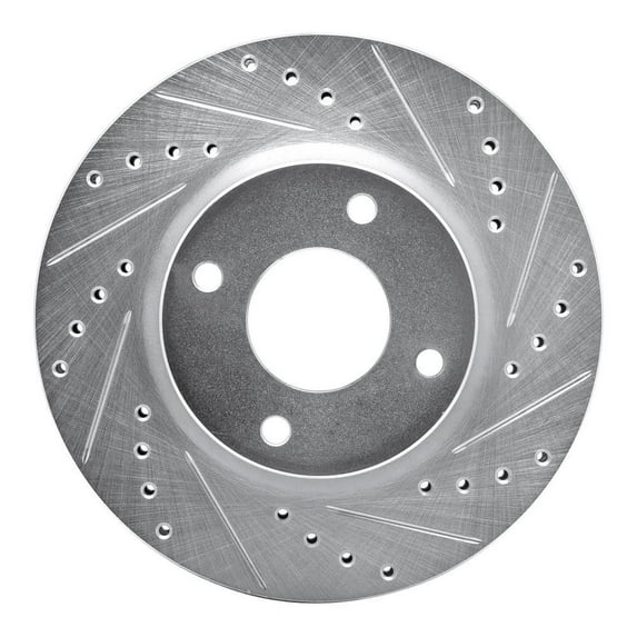 Dynamic 631-67056R DFC Brake Rotor - Drilled And Slotted - Silver