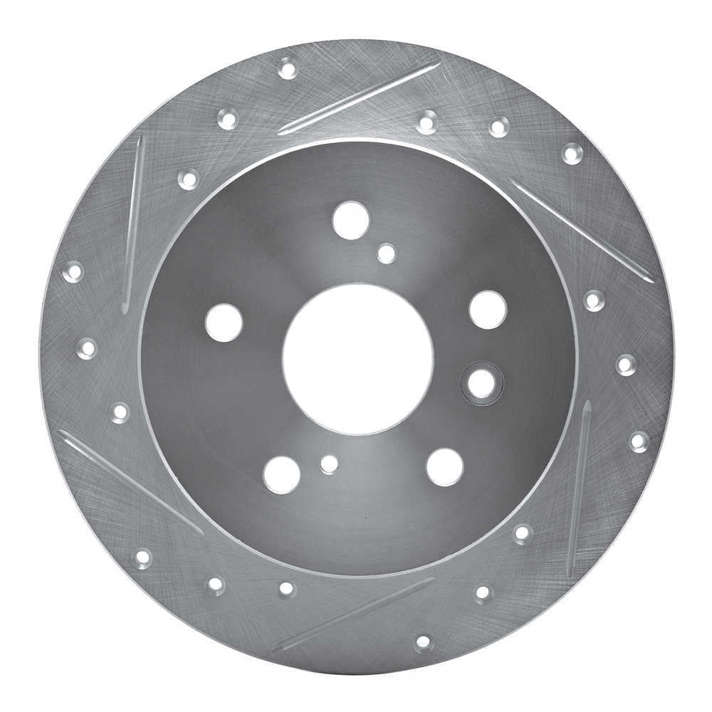 Dynamic Friction Company 631-76079L DFC Brake Rotor - Drilled And Slotted - Silver
