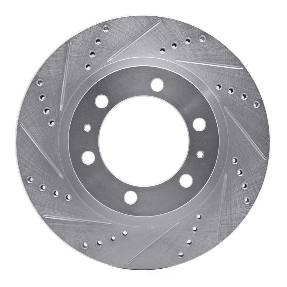 Dynamic Friction Company 631-76128L DFC Brake Rotor - Drilled And Slotted - Silver