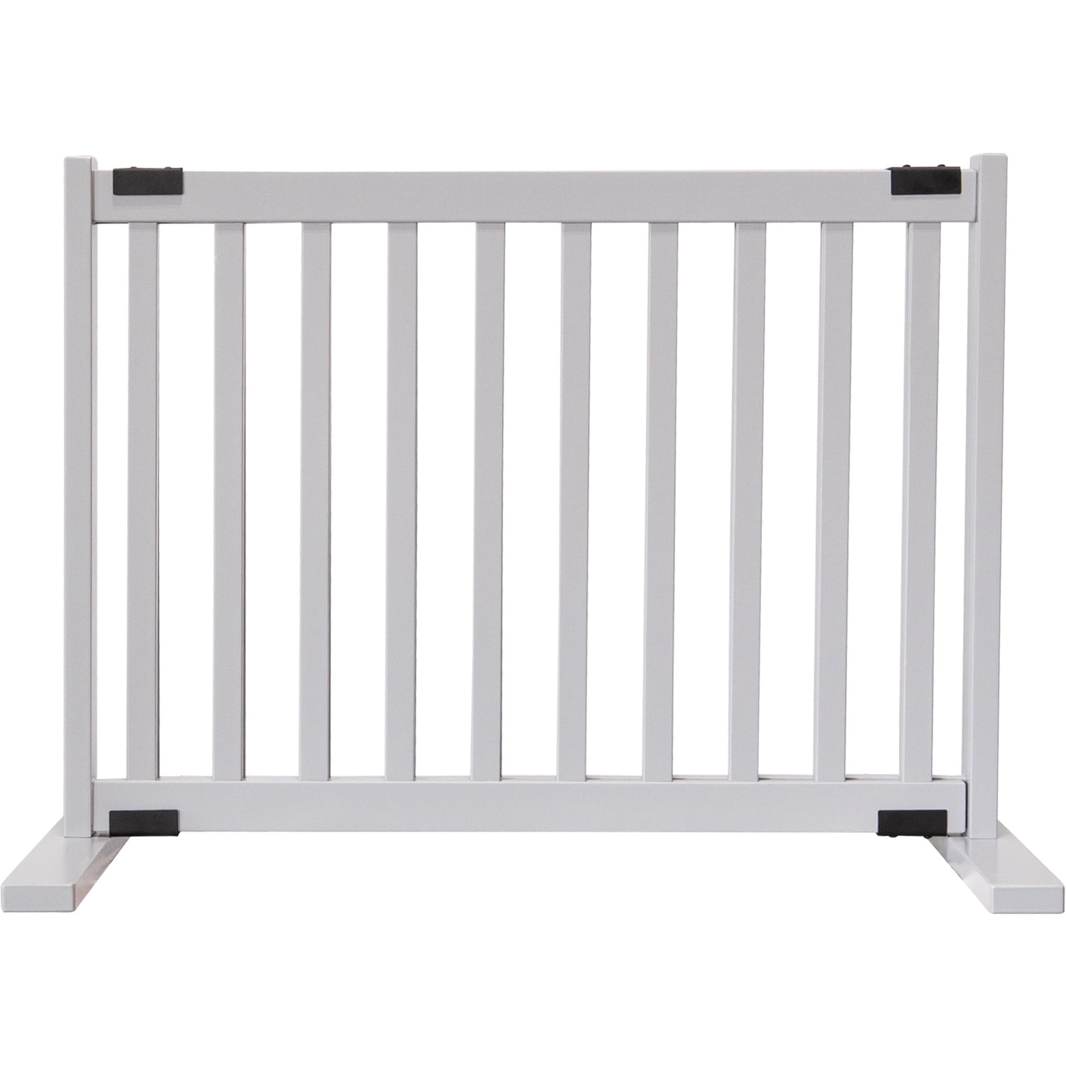 20" Pumice Grey Solid Wood Freestanding Pet Gate
