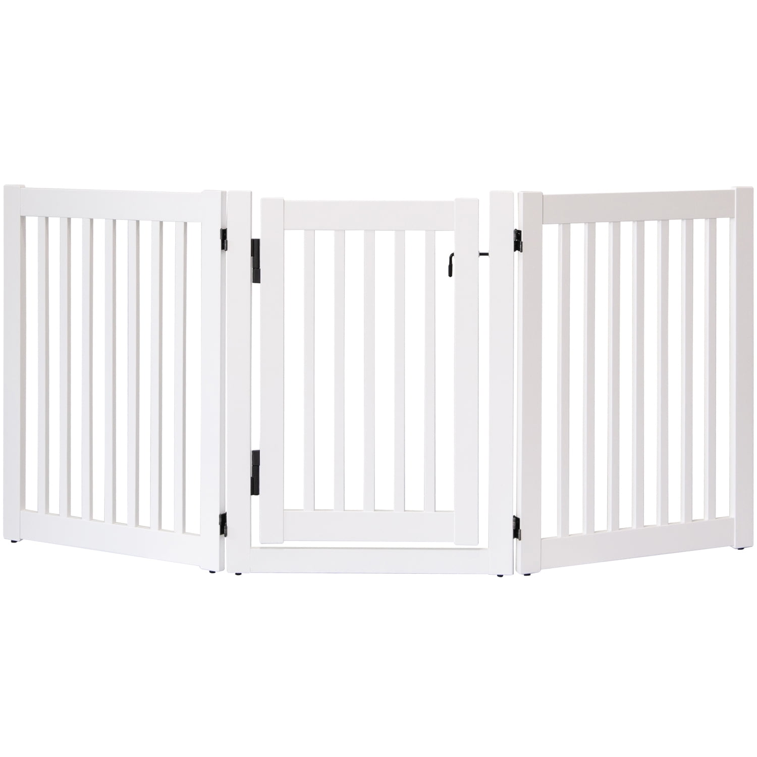Dynamic Accents  32 in. Highlander Series Solid Wood Pet Gate, White - 3 Panel Walk Through