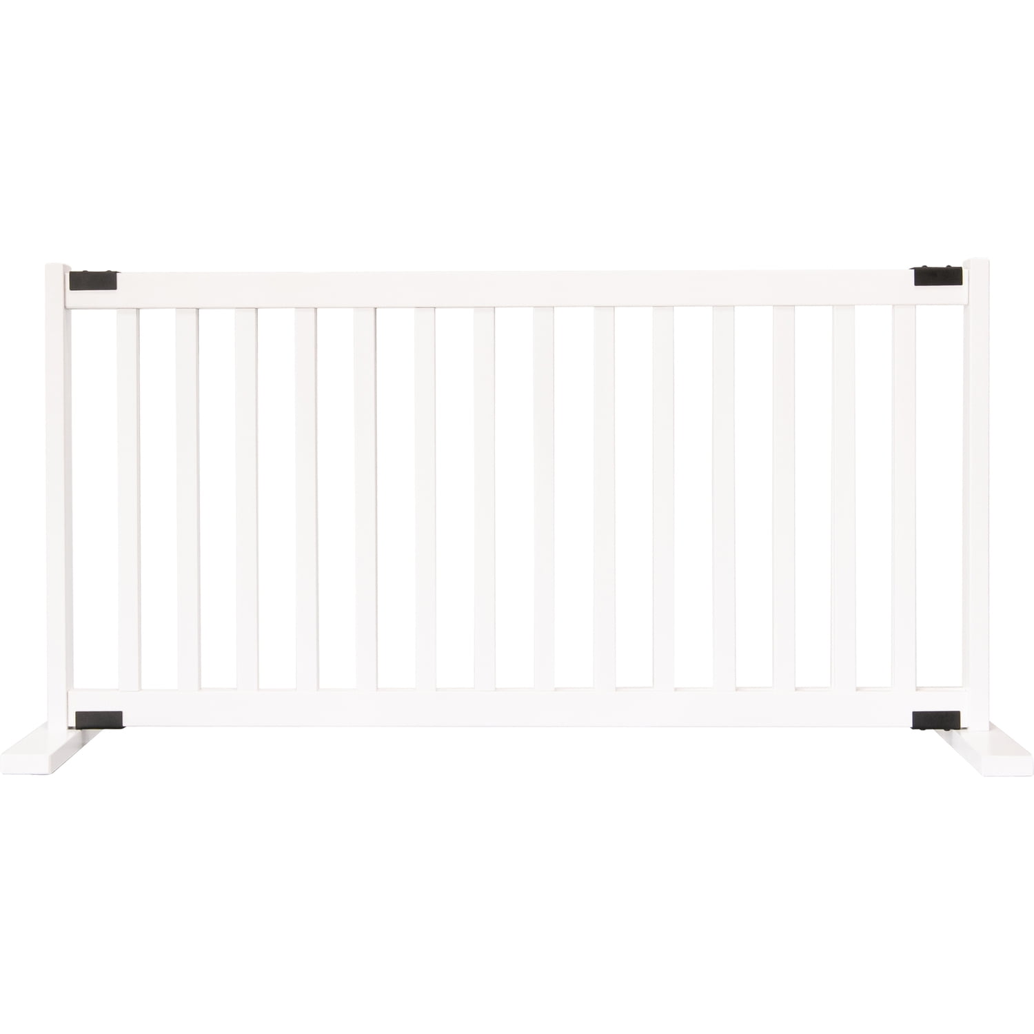 Large Warm White Solid Wood Freestanding Pet Gate