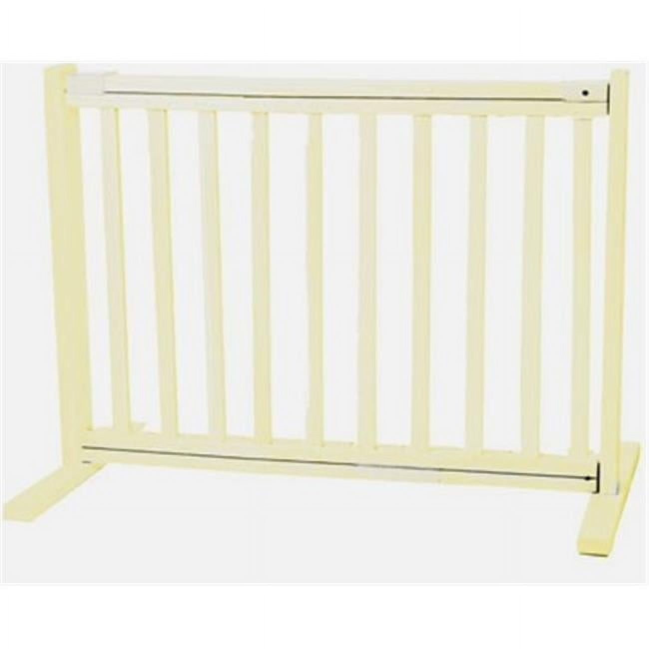Small White Solid Wood Freestanding Pet Gate