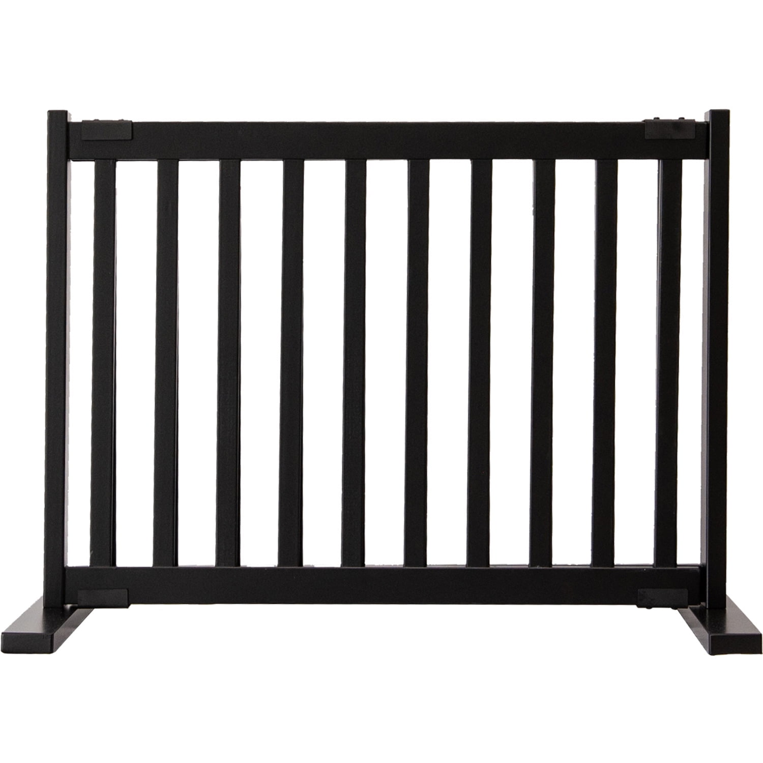 Small Black Solid Wood Freestanding Pet Gate