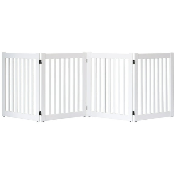 Dynamic Accents DA401 32 in. Highlander Series Solid Wood Pet Gate, White - 4 Panel