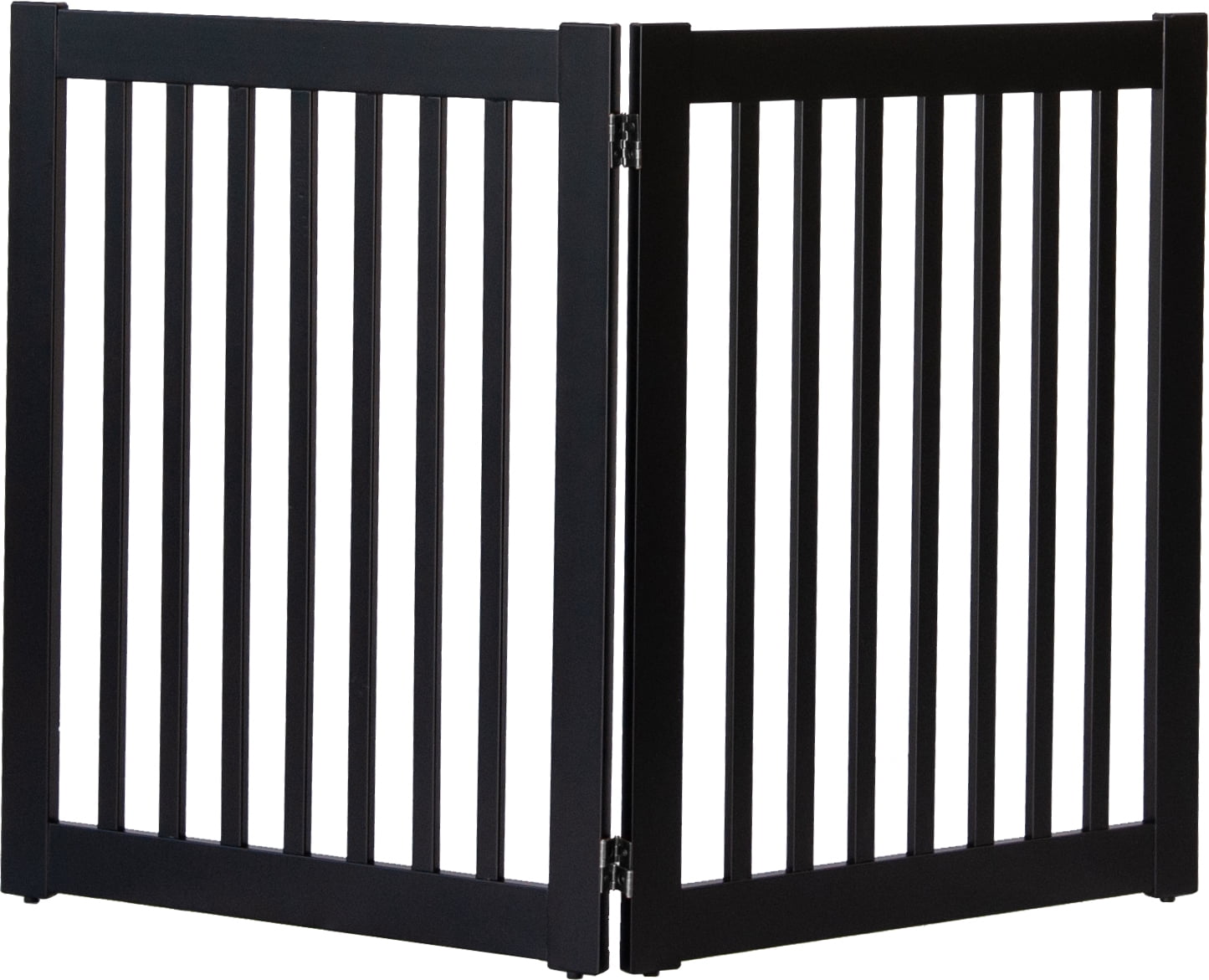 Dynamic Accents Highlander Series Solid Wood Pet Gate - 2 Panel - Black-Color:Black,Style:32" High - 2 Panel