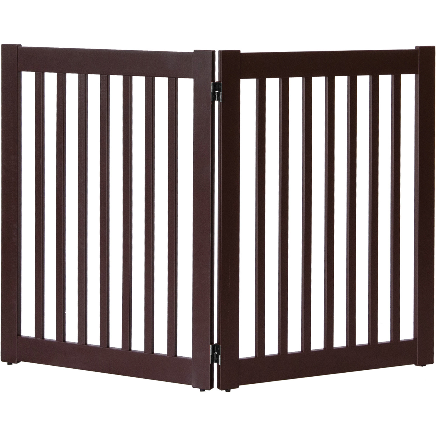 Dynamic Accents Highlander Series Solid Wood Pet Gate - 2 Panel - Mahogany-Color:Mahogany,Style:32" High - 2 Panel