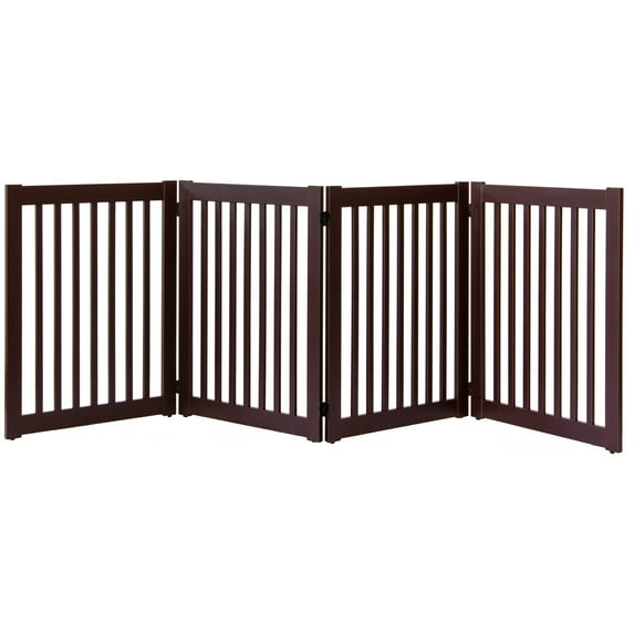 Dynamic Accents Highlander Series Solid Wood Pet Gate - 4 Panel - Mahogany-Color:Mahogany,Style:32" High - 4 Panel