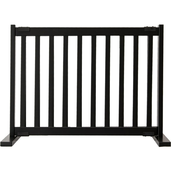 Dynamic Accents Kensington Series Free Standing Solid Wood Pet Gate - Small - Black-Color:Black,Size:Small